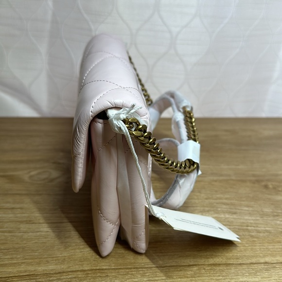 New Tory Burch Kira Diamond Quilted Napa Leather Mini Flap Bag in Rose Salt Pink - Picture 3 of 9